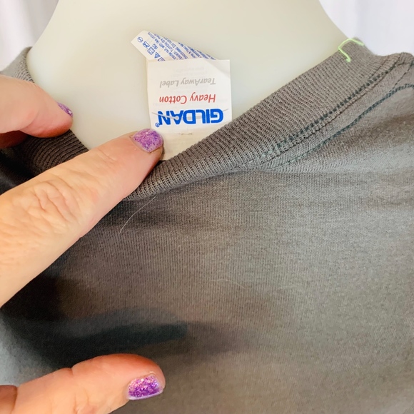 The Alamo Raised Print Spell Out Gray Crew Neck Sm - Picture 6 of 8